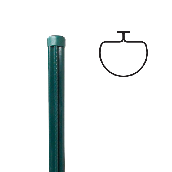 Fence post Universal D48mm ZnPVC 2200mm green_1