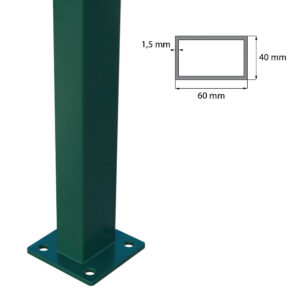Post 60x40mm with base ZnPVC 2200mm green_2