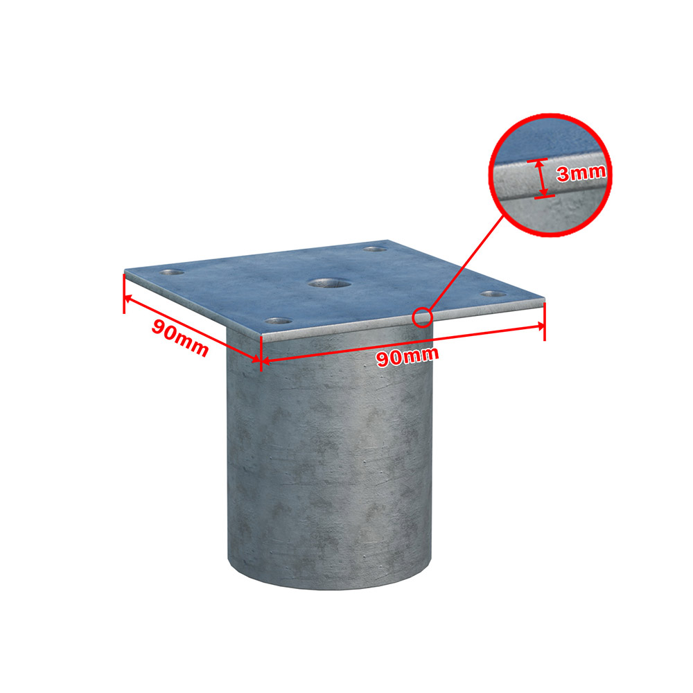 Ground screw extension Zn 90x90x60mm_2