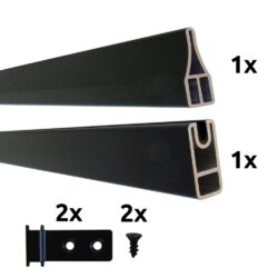 Aluminum partitions top + bottom 1760mm grey_1