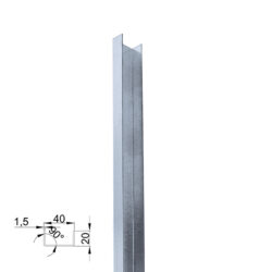 steel slat Zn 20x40x2000mm "U"_1