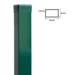 Fence post 60x40mm ZnPVC 2500mm 1.5mm green_1