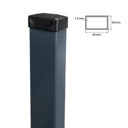 Fence post 60x40mm ZnPVC 2000mm anthracite_1