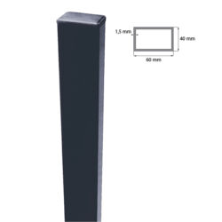 Fence post 60x40mm ZnPVC 2600mm anthracite_1