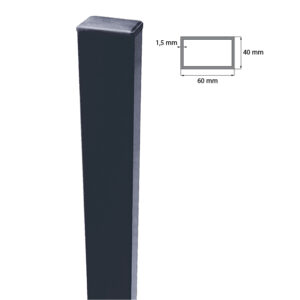 Fence post 60x40mm ZnPVC 2600mm anthracite_1