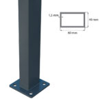 Post 60x40mm with base ZnPVC 2200mm anthracite_2