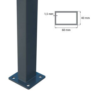 Post 60x40mm with base ZnPVC 2200mm anthracite_2