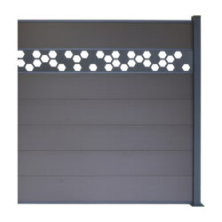 WPC fence set with post 1850mm KASANDRA anthracite HEXAGON_1