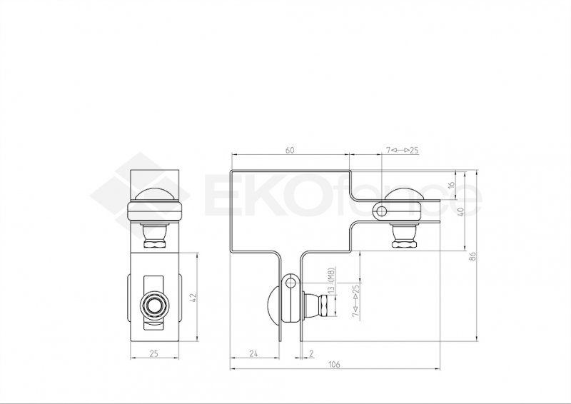 Corner clamp ZnPVC 60x40mm grey_2