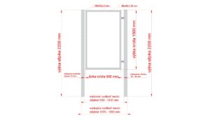 Frame for single-wing gate 1000x1500mm steel_2