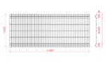 Welded fence panel ZnPVC 2500x1030x4mm black matt_4