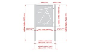 Design single gate HALEN 1000x1200mm with posts anthracite matt_2