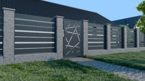 Design single gate HALEN 1000x1500mm with posts anthracite matt_2