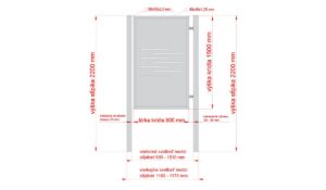 Design single gate LINE 1000x1500mm with posts black matt_2