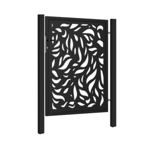 Design single gate FLORA 1000x1200mm with posts black matt_1