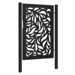Design single gate FLORA 1000x1500mm with posts black matt_1